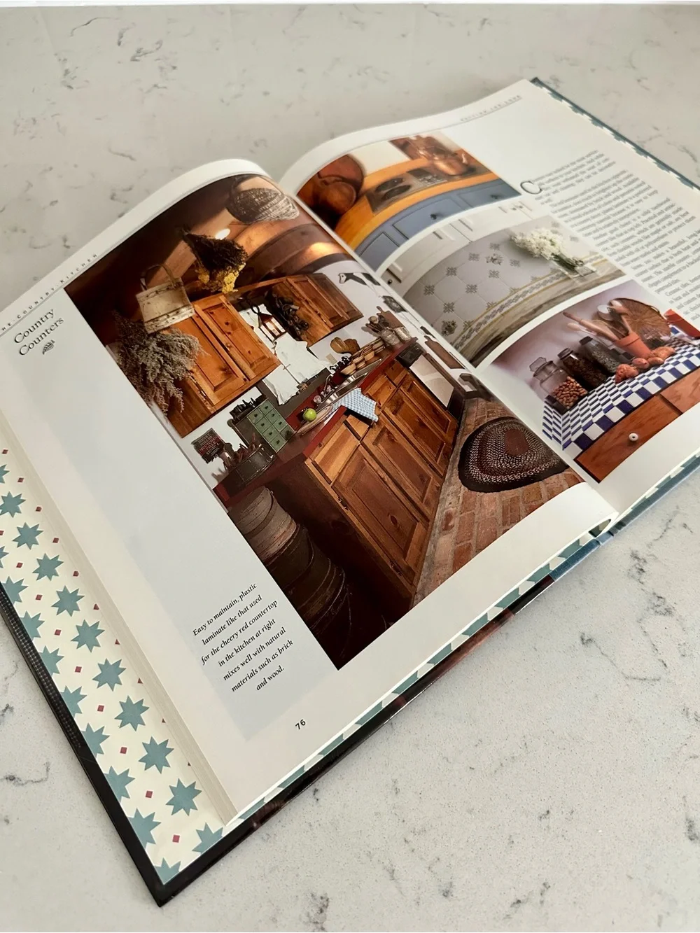 American Country The Country Kitchen Hardback Coffee Table Book- Blue Cover